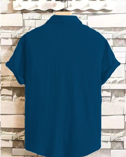 men soild casual sporty shirt