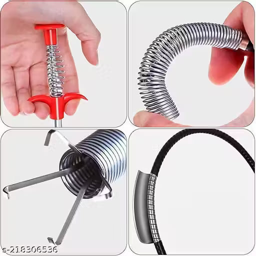 krupasadhya Sink Cleaning Pipe Drain Cleaner Hair Catcher Wire for Kitchen Drainer Spring Stick Strainer Cleaning Tool (1 Pcs) - 90 cm