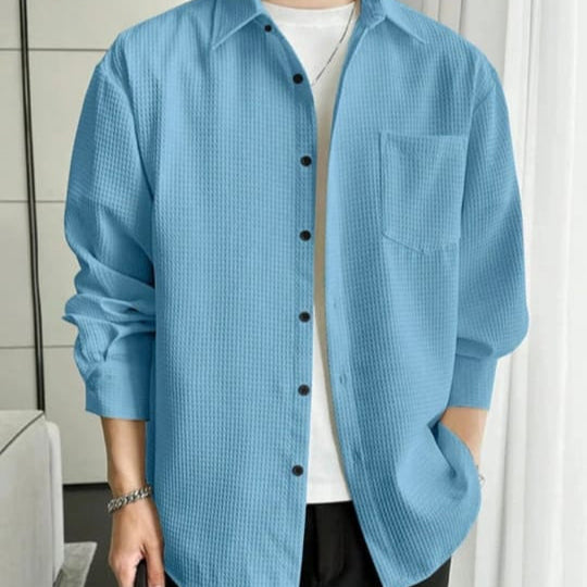 MEN spread collar casual shirt