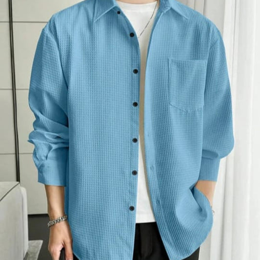 MEN spread collar casual shirt