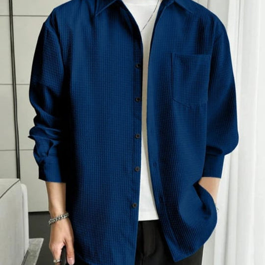 MEN spread collar casual shirt
