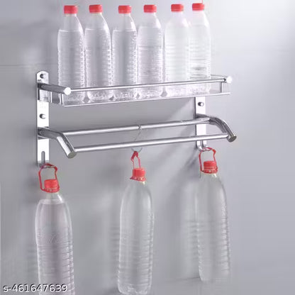 ADMIZO'S Bathroom Shelf Stand 2 Layer Multiuse Rack with 1 layer wall shelf and 1 layer tower Rack / Towel Holder (Stainless Steel)#Bathroom decor/Luxury bathroom accessories/Bathroom storage/Bathroom essentials/Towel holders/Bathroom sets/Bathroom