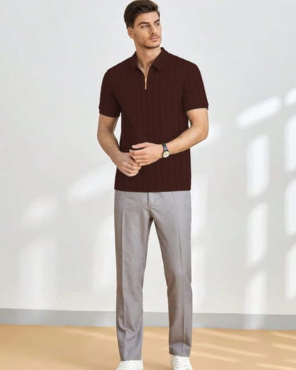 men's self desing polyster