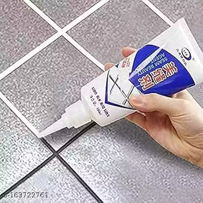 Waterproof Tile Gap/Crack/Grout Filler Water Resistant Silicone Sealant for DIY Home Sink Gaps/Tiles Gaps/Grouts Repair Filler Tube (180 Ml White)