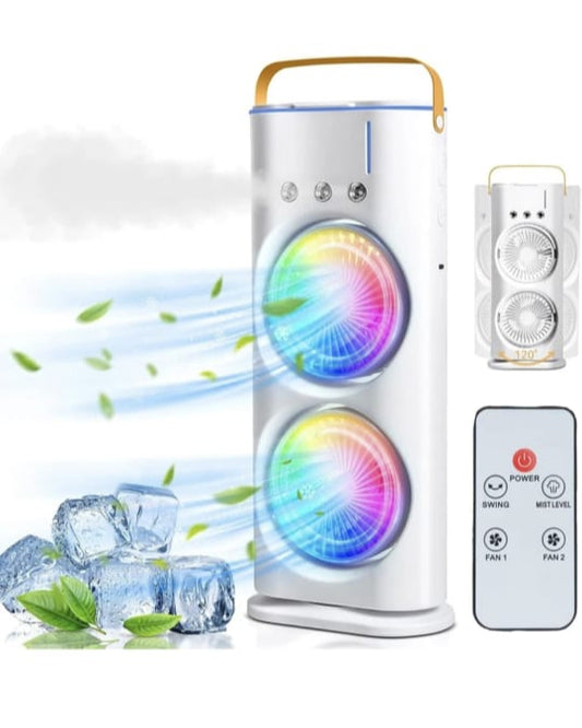 cooling dual ended spray fan desk fan with mist spary