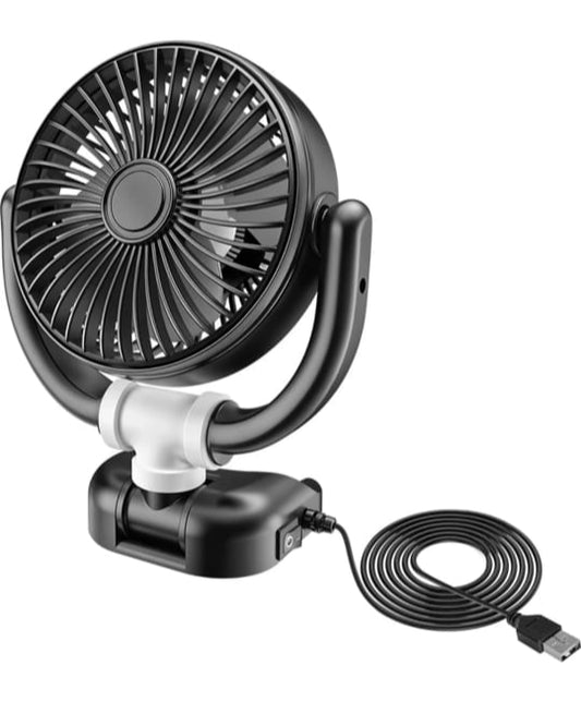 portable car fan 2024 upgrade usb fan for car strong wind 360