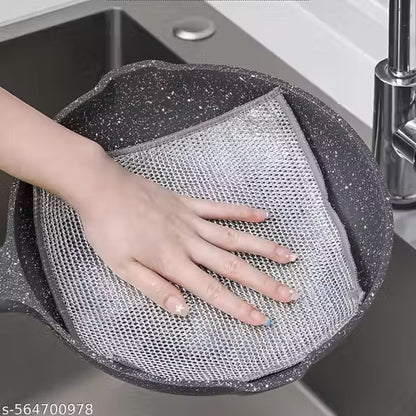 Non-Scratch Dish Wash Cloth (Pack of 6), Steel Wire Dish Cloth, Wire Dishwashing Rags for Wet and Dry Stainless Steel Scrubber Non-Scratch Wire Dishcloth for Washing Dishes