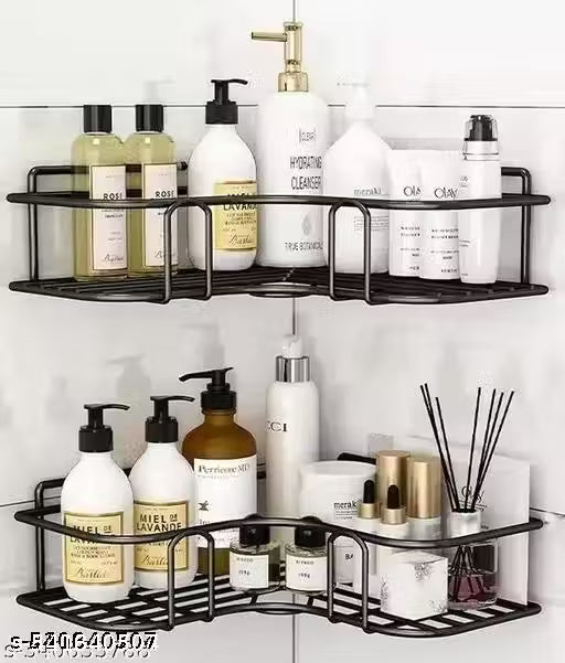 2 pis combo of the Self-Adhesive Metal Bathroom Corner Rack Storage Shelves Bathroom Shelf/Shelves Corner BATHROOM CRONER SHELF