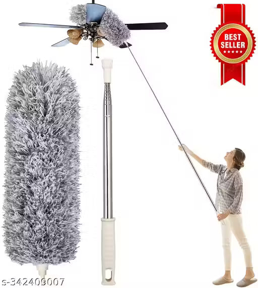 Extendable Feather Duster,Microfiber Duster with Extra Long 100in Stainless Steel Telescopic Dusters with Scratch Resistant Cover,Perfect for Cleaning Cobweb,Ceiling Fan,Cars etc.