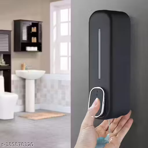 ABS 350ml Wall Mount Transparent Liquid Soap Dispenser Use for Foam, Conditioner, Gel, Lotion, Soap, Liquid, Shampoo Dispenser (Black) (Pack of 1)