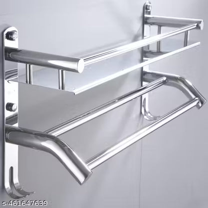 ADMIZO'S Bathroom Shelf Stand 2 Layer Multiuse Rack with 1 layer wall shelf and 1 layer tower Rack / Towel Holder (Stainless Steel)#Bathroom decor/Luxury bathroom accessories/Bathroom storage/Bathroom essentials/Towel holders/Bathroom sets/Bathroom