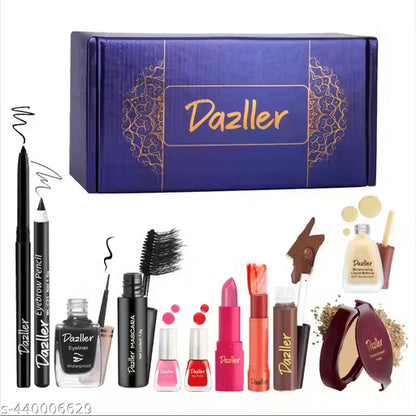 Dazller New Mini Glam Kit | 11-in-1 | Full face makeup | Pocket-sized | Budget-friendly | Water-resistant | Lightweight | Sheer Matte | Honey R31 (Fair)