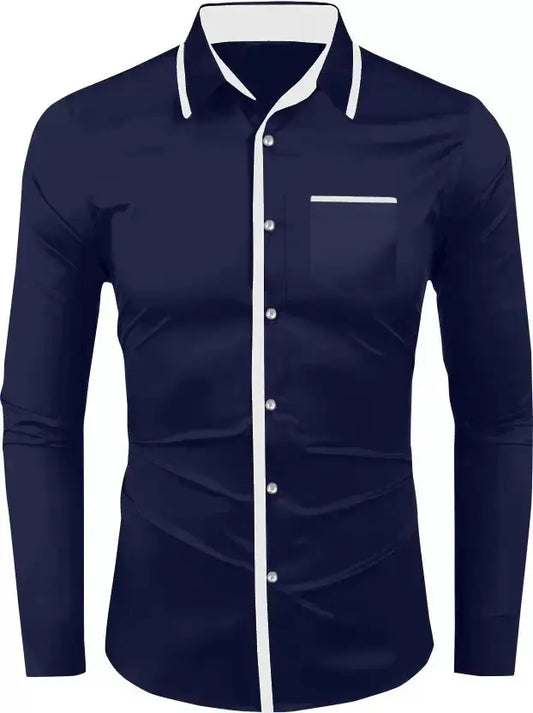 Men Regular Fit Solid Button Down Collar Casual Shirt
