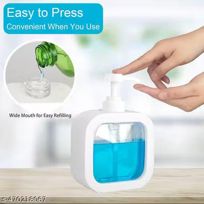 NXTBUY 2PCS Modern Soap Dispenser for Bathroom and Kitchen Sink, Small Hand Soap, Plastic Soap Dispenser with Pump and Labels - White