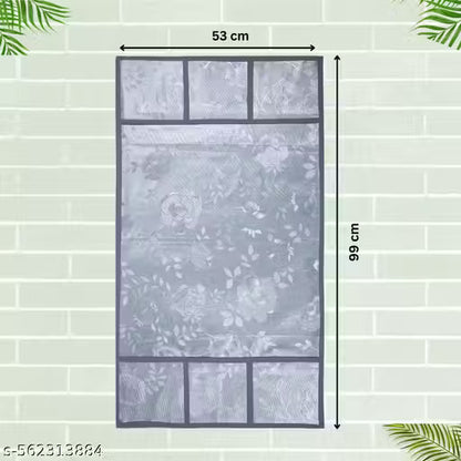 Grisha Home Rexine Waterproof Fridge Top Cover/Refrigerator Cover With 6 Utility Pockets Durable & Dustproof, Easy Clean Protector for Refrigerator Top (Size-39x21 Inches)