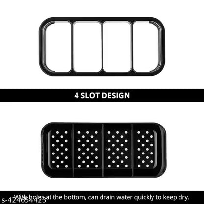 Stainless Steel Kitchen Utensil Holder Drainer Cooking Utensil Holder Cutlery Holder Flatware Holder Sinkware Caddy Countertop Organizer Modern Rectangular Design