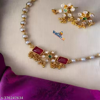 willanzy jewellery,choker,necklace,jewellery set,indian wedding jewellery set,Maangalyam/Murukku,south,indian,maharastrian,highquality set for women girls