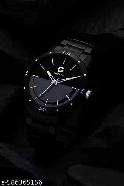 Trendy Black Chain Watch - For Men