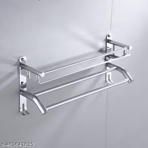ADMIZO'S Bathroom Shelf Stand 2 Layer Multiuse Rack with 1 layer wall shelf and 1 layer tower Rack / Towel Holder (Stainless Steel)#Bathroom decor/Luxury bathroom accessories/Bathroom storage/Bathroom essentials/Towel holders/Bathroom sets/Bathroom