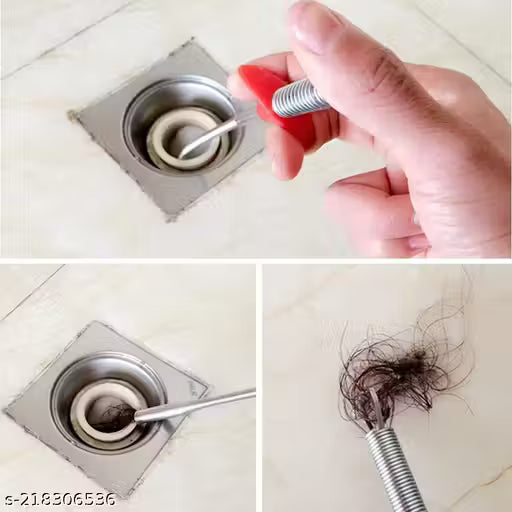krupasadhya Sink Cleaning Pipe Drain Cleaner Hair Catcher Wire for Kitchen Drainer Spring Stick Strainer Cleaning Tool (1 Pcs) - 90 cm