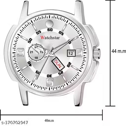 New Stylish Silver Dial Stainless Strap Watch For Boys&Men