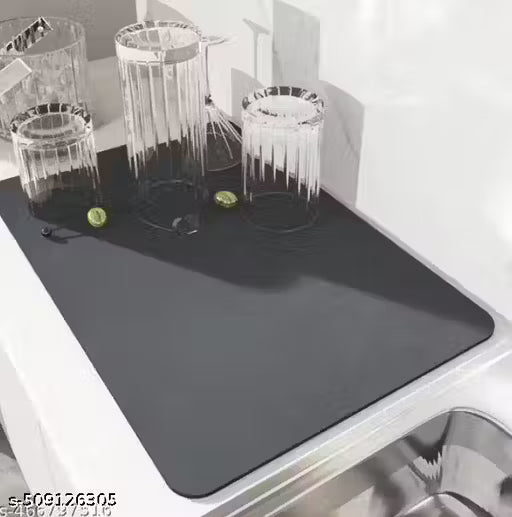 Place mat | 40x60 Cms Water Absorbent Drying Mat for Kitchen Utensil | Kitchen Dish Drying Mat for Kitchen Medium Size | Kitchen Essential Mat for Home