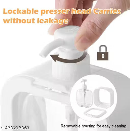 NXTBUY 2PCS Modern Soap Dispenser for Bathroom and Kitchen Sink, Small Hand Soap, Plastic Soap Dispenser with Pump and Labels - White