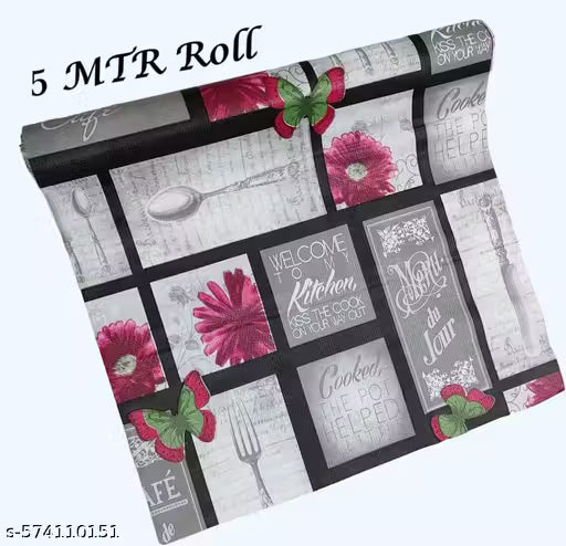 Furnish Flow 5 Meter Rectangular Long Shelf Liner , Sheet Roll / Mat For Drawer/Mat Roll/Protector For Wardrobe/, Antislip Mat, Size - 45 X 500 Cm Multipurpose Mat Roll