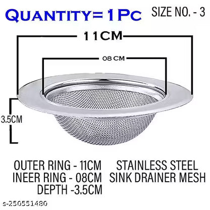 SHIV STAINLESS STEEL SINK JALI SINK DRAINER MESH FOR KITCHEN BASIN 4INCH (PACK OF 1)