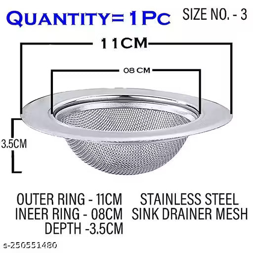 SHIV STAINLESS STEEL SINK JALI SINK DRAINER MESH FOR KITCHEN BASIN 4INCH (PACK OF 1)