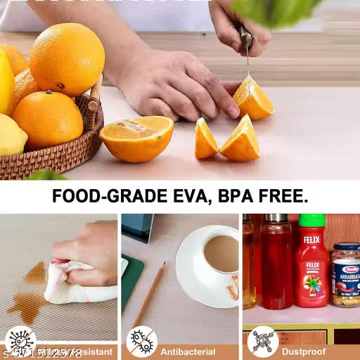 New Multipurpose 45cm x 5m Super Strong EVA Anti-Slip Kitchen Mats for Cupboard | Washable Shelf Liners for Kitchen Shelves, Cabinet Placemats |