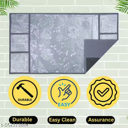 Grisha Home Rexine Waterproof Fridge Top Cover/Refrigerator Cover With 6 Utility Pockets Durable & Dustproof, Easy Clean Protector for Refrigerator Top (Size-39x21 Inches)