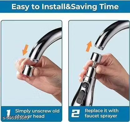 Urban Elegance Kitchen Faucet, 3-Function Pull Down Sink Sprayer Attachment for Faucet, Pull Out Spray Head Head Big Angle Rotatable Anti-Splash Faucet for Kitchen, Rotating Sink Faucet Aerato