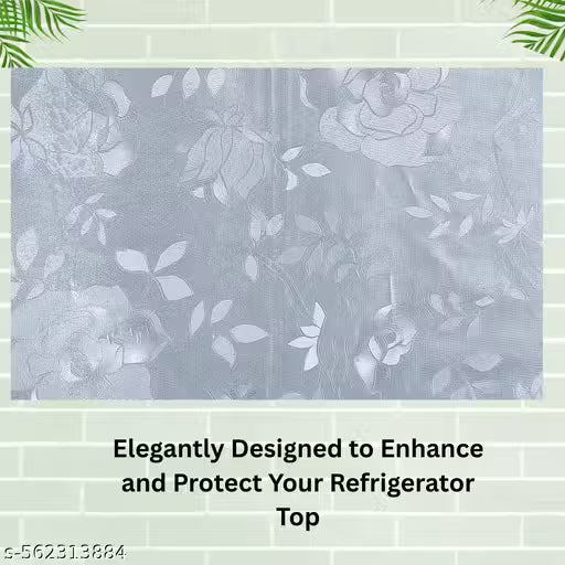 Grisha Home Rexine Waterproof Fridge Top Cover/Refrigerator Cover With 6 Utility Pockets Durable & Dustproof, Easy Clean Protector for Refrigerator Top (Size-39x21 Inches)