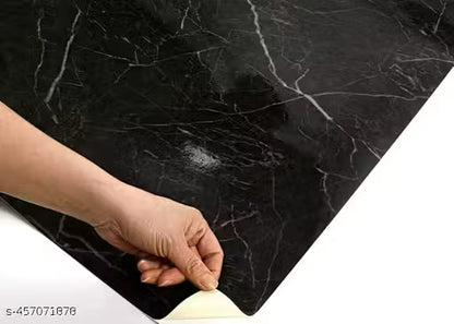 Black Marble foil Sheet for Kitchen, Kitchen Wallpaper Vinyl Sheet, Oil Proof and Waterproof Wallpaper for Kitchen, Kitchen Wall Stickers Heat Resistant (SIZE : 60*200 CM)