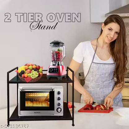 Kitchen 2 Self Microwave Oven OTG Counter Platform Storage Cabinet Organizer Holder Rack Stand Trolley, Induction Mixer Grinder Spice Dabba Air Fryer Space Saving Kitchen Stand two tier two step