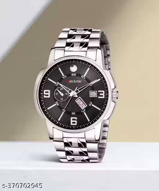 New Stylish Silver Dial Stainless Strap Watch For Boys&Men